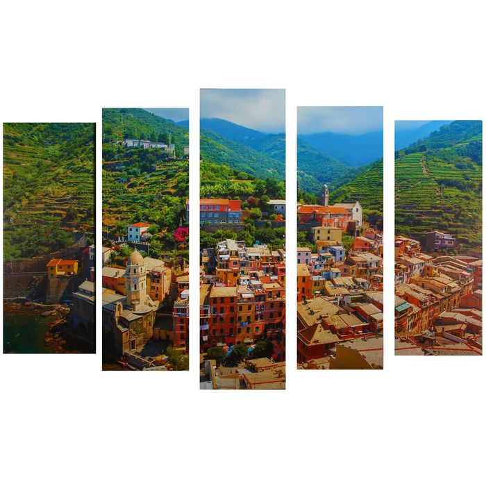 Модульная картина на подрамнике "Городок", 125×80 см