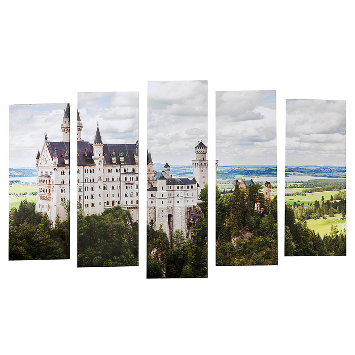 Модульная картина на подрамнике "Замок", 80×25, 2 — 71×25, 2 — 63×25, 125×80 см