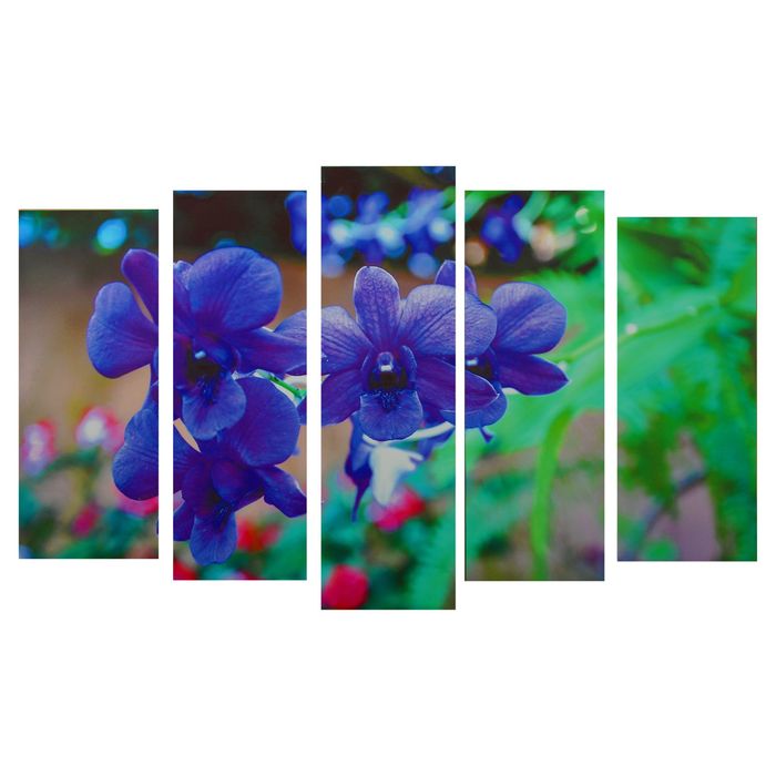 Модульная картина на подрамнике "Фиолетовые цветы"
