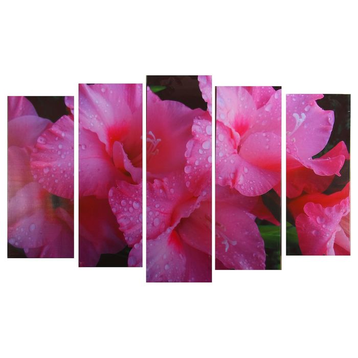 Модульная картина на подрамнике "Цветы", 125×80 см