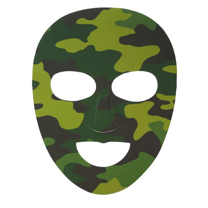 Маска бумажная "Камуфляж" (набор 6 шт)
