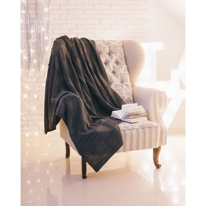 Вязаный плед "Этель" размер 130х180, цвет меланж