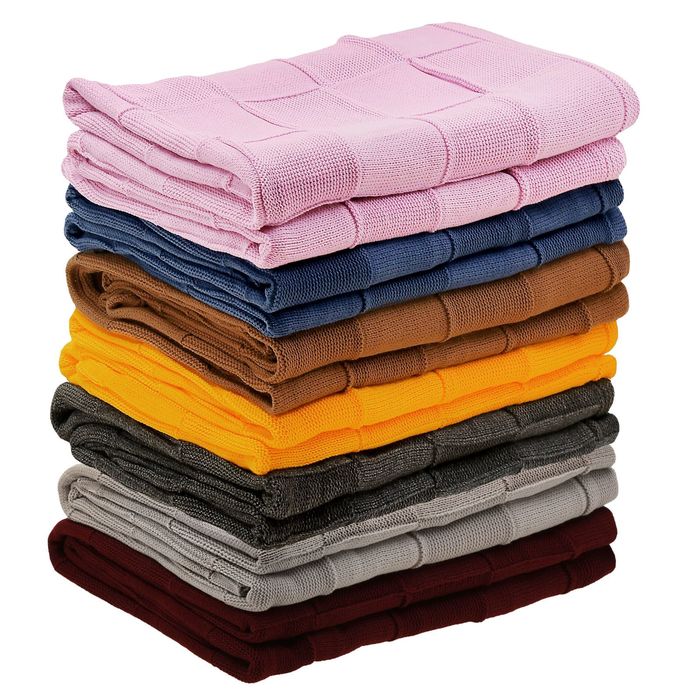 Вязаный плед "Этель" размер 130х180, цвет синий