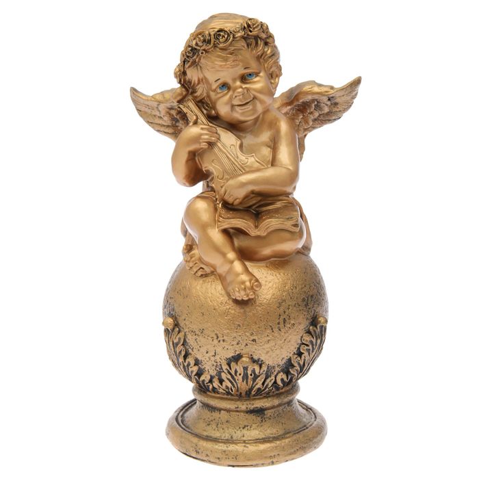 Фигура «Ангел со скрипкой улыбчивый», бронза 25 × 21 × 46