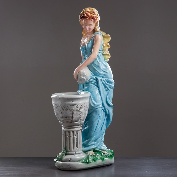 Фигурное кашпо "Офелия с кувшином", цветная