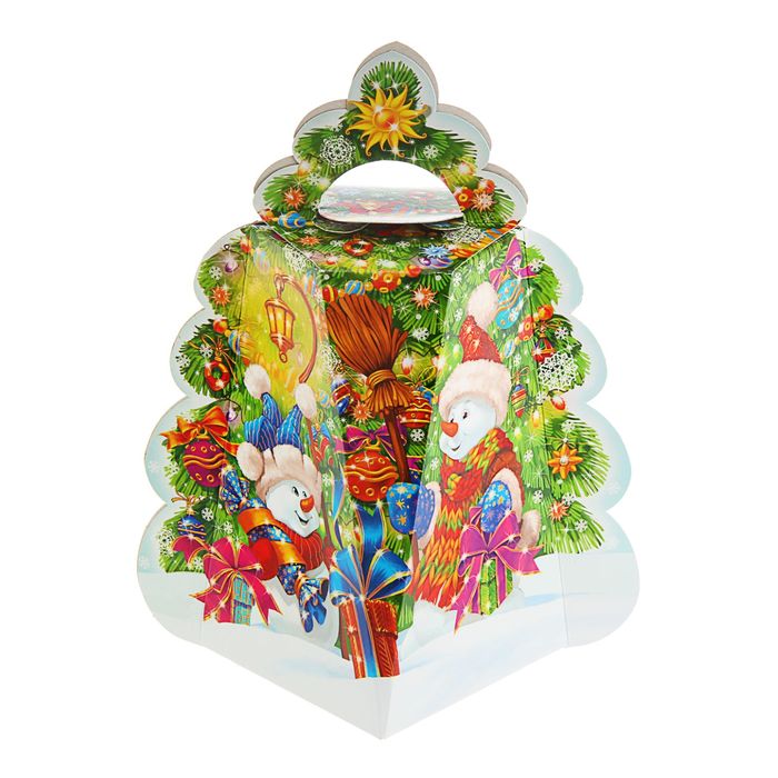 Подарочная коробка "Снеговик", елка малая, сборная, 20 х 14 х 18 см