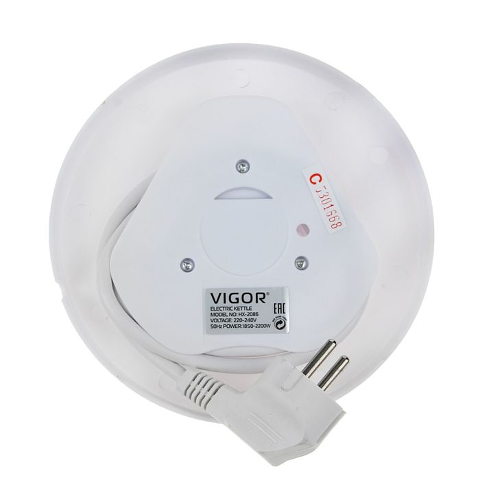 Чайник электрический Vigor HX-2086, 1.8 л, 2000 Вт, пластик