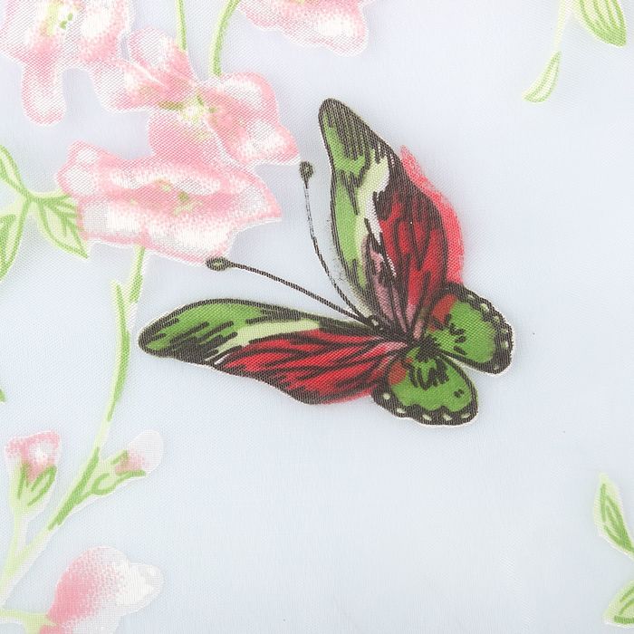 Тюль "Этель" Бабочки в саду (вид1) (с утяжелителем), 145х270 см