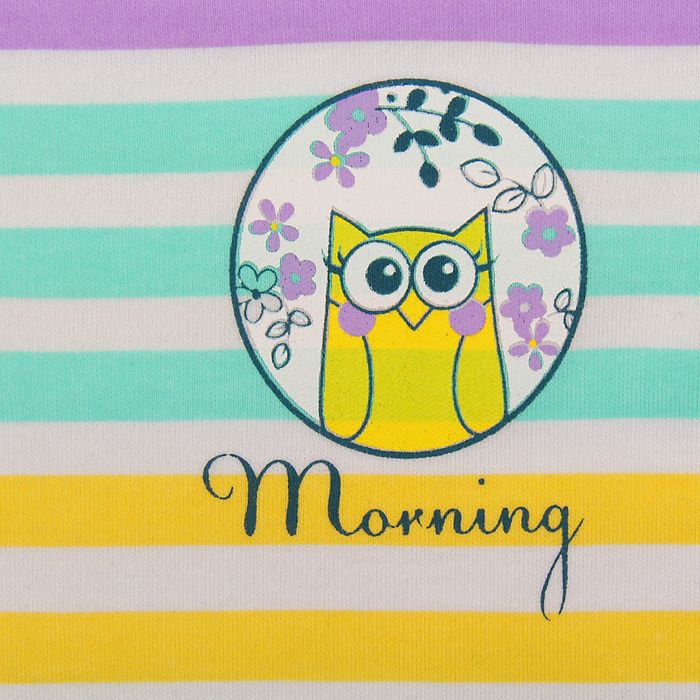 Сорочка для девочки "Сова-кружок", рост 86-92 см (26), принт полоска