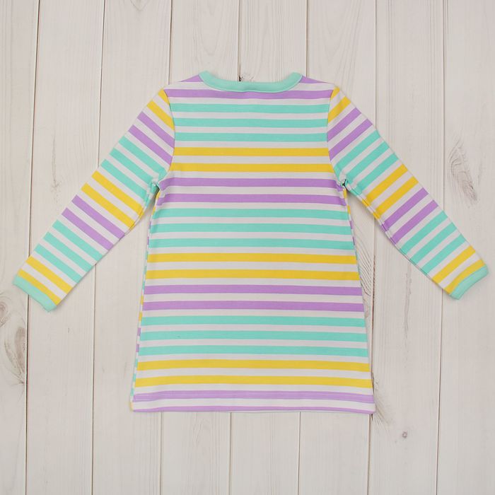 Сорочка для девочки "Сова-кружок", рост 86-92 см (26), принт полоска