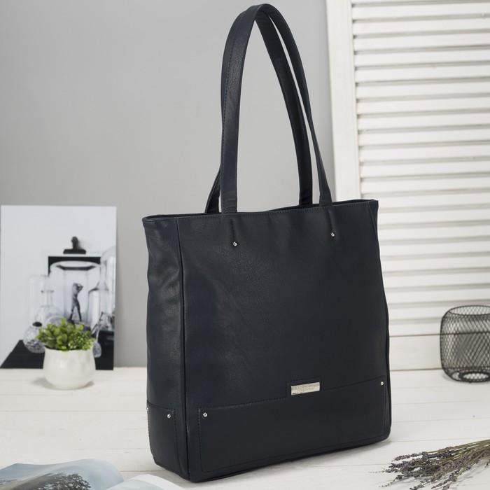 Сумка женская на молнии, 1 отдел с перегородкой, наружный карман, цвет синий