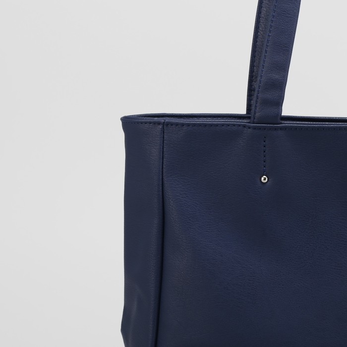 Сумка женская на молнии, 1 отдел с перегородкой, наружный карман, цвет синий