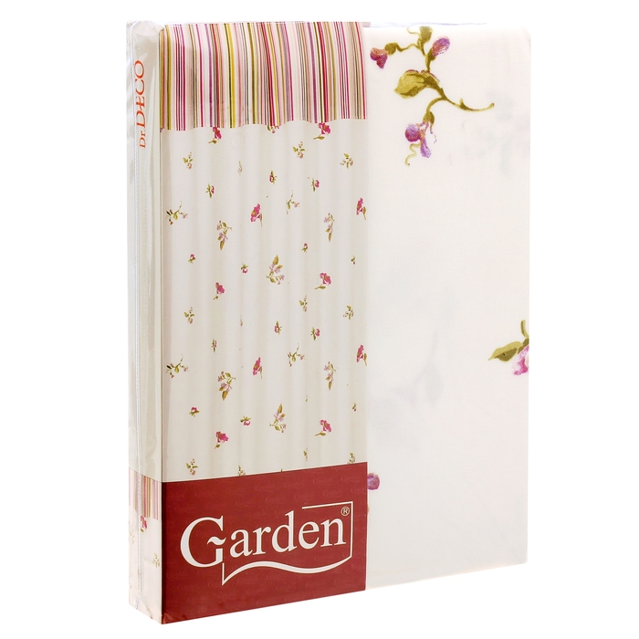 Штора Флора, 150х180см, розовый, шторная лента, портьера, п/э