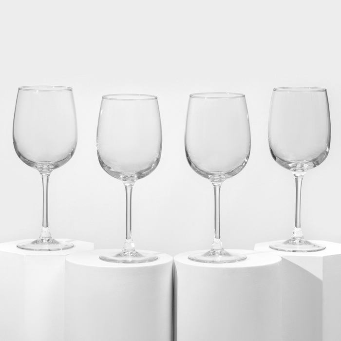 Набор стеклянных бокалов для вина Allegresse, 550 мл, 4 шт набор бокалов стеклянных iconic 340 мл 4 шт цвет зеленый