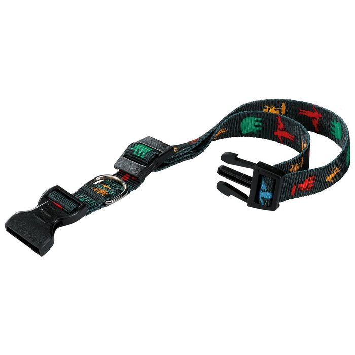 Ошейник нейлоновый Ferplast Club, 44 х 1,5 см, с пластик. крепл., зеленый с рисунком