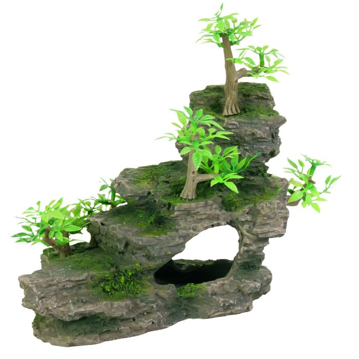 Грот Trixie  "Каменная лестница с растениями", 19,5 см, пластик