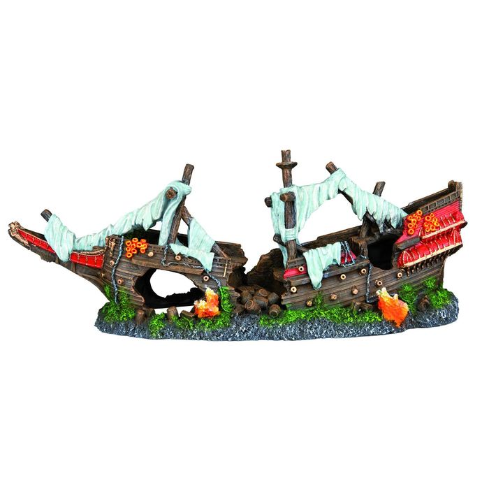 Грот Trixie "Обломки корабля", подходит для использования в соленой воде, 38 см, пластик