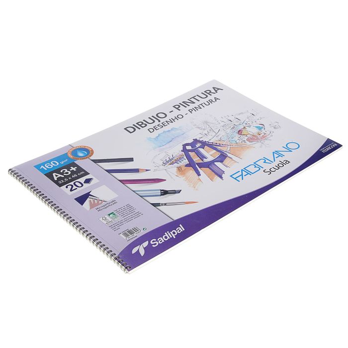 Альбом для смешанных техник А3+ Fabriano Dibujo-Pintura 20 листов 160 г/м2 перфорация