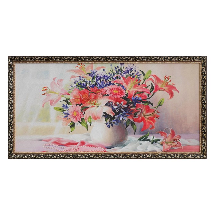 Гобеленовая картина "Букет" рама микс