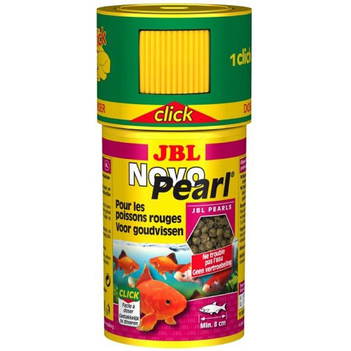 Корм для золотых рыб в гранулах, в банке с дозатором,JBL NovoPearl CLICK, 100 мл. (35 г.)