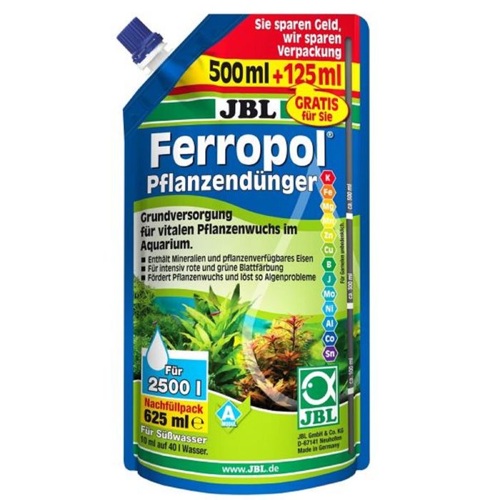 Жидкое комплексное удобрение с микроэлементами в экономичной, JBL Ferropol - упаковке 625 мл 1829