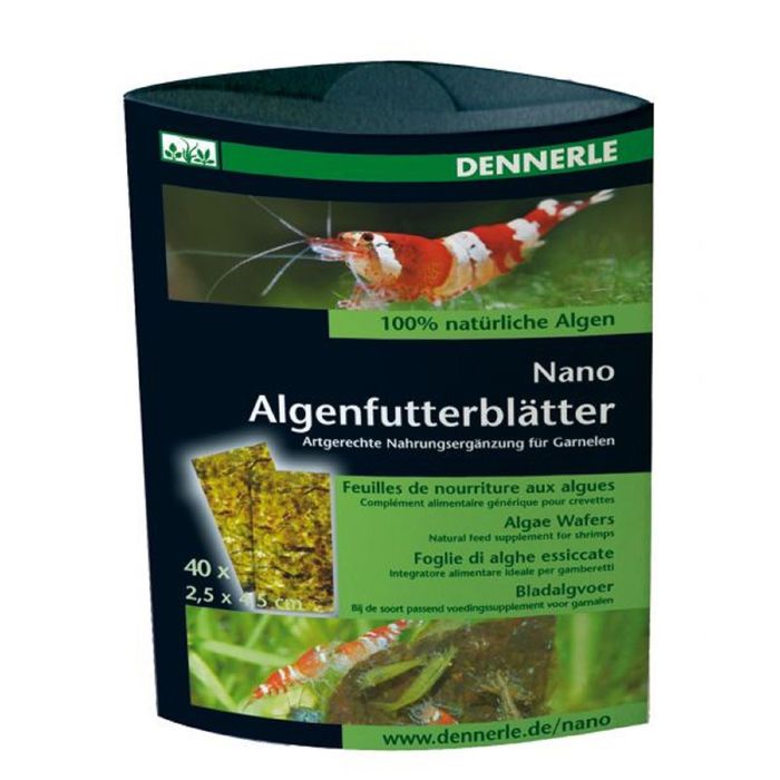 Корм из 100% натуральных водорослей в виде "листков" Dennerle Nano Algenfutterblatter в качестве доб