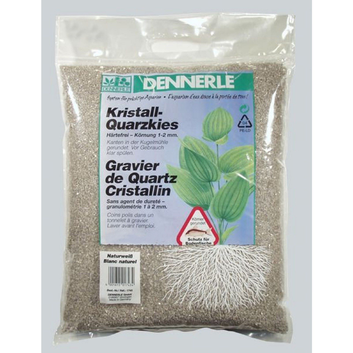 Грунт аквариумный Dennerle Kristall-Quarz гравий фр. 1-2 мм, природный белый, 10 кг
