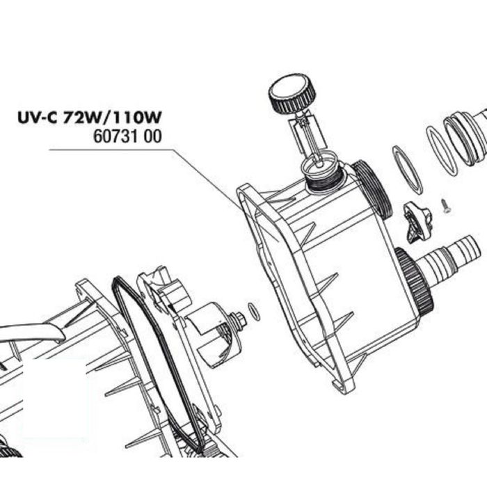 Крышка внешнего корпуса УФ-стерилизаторов AquaCristal UV-C 72/110W, JBL UV-C 72/110W casing bypass