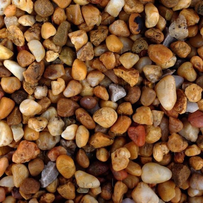 Грунт натуральный UDeco River Yellow "Желтый гравий" для аквариумов, 6-9 мм, 2 л