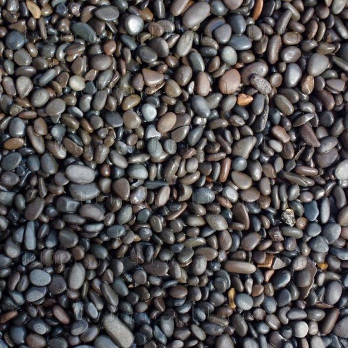 Натуральный грунт для аквариумов "Тёмный гравий", UDeco River Dark, 3-5 мм, 6 л