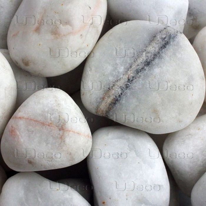 Грунт натуральный UDeco Stream White "Белая галька" для аквариумов 30-50 мм, 2 л