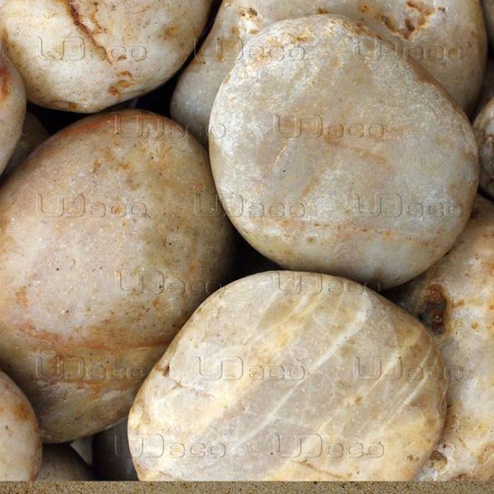 Грунт натуральный UDeco Stream Light "Светлая галька" для аквариумов, 30-50 мм, 2 л