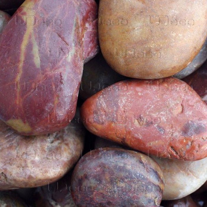 Грунт натуральный UDeco Stream Maroon "Бордовая галька" для аквариумов, 30-50 мм, 2 л