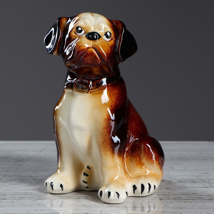 Копилка "Щенок боксера" коричневая