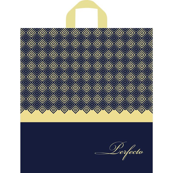 Пакет "Перфекто Блю", полиэтиленовый с петлевой ручкой, 46х42 см, 55 мкм