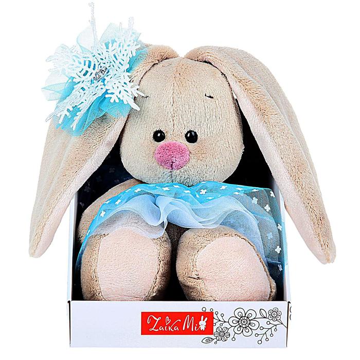 Мягкая игрушка «Зайка Ми» со снежинкой на ушке, 15 см