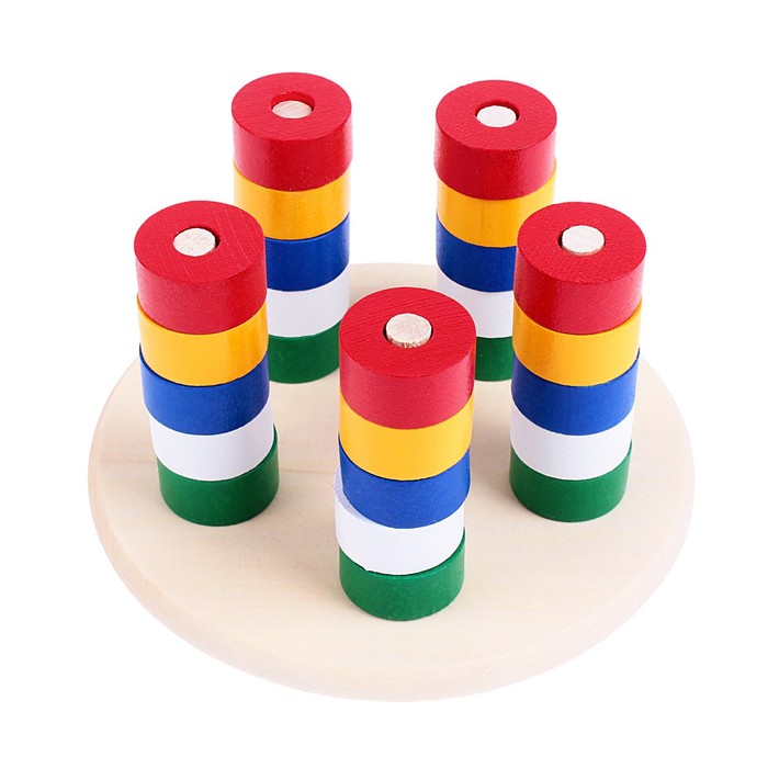 Пирамидка логическая "Цвет и счёт", деревянная