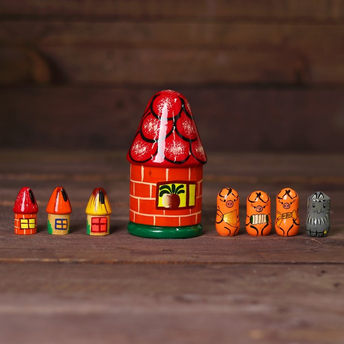 Пальчиковый театр &quot;Три поросёнка&quot;, в домике