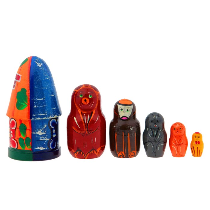 Матрёшка-сказка "Лубяная избушка", 6 в 1