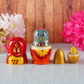 

Матрёшка «Курочка и золотое яйцо», 4 в 1, МИКС