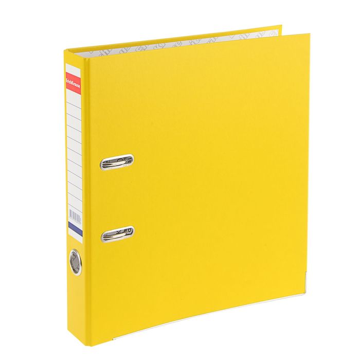 Папка-регистратор А4, 50мм "Стандарт", разборный, желтый, этикетка на корешке, металлический кант, картон 2мм, вместимость 350 листов