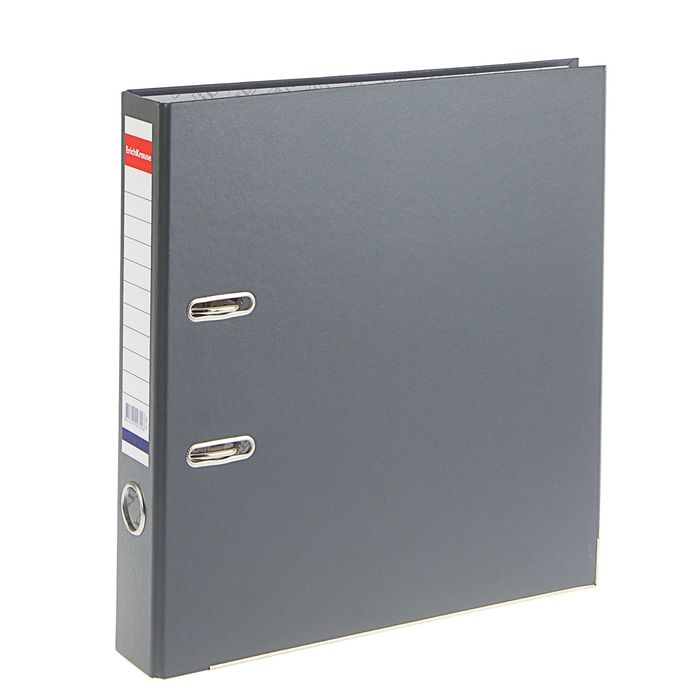 Папка-регистратор А4, 50мм "Стандарт", разборный, серый, этикетка на корешке, металлический кант, картон 2мм, вместимость 350 листов