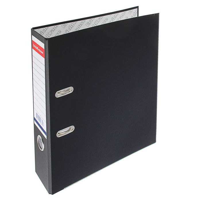 Папка-регистратор А4, 70мм "Стандарт", разборный, чёрный, этикетка на корешке, металлический кант, картон 2мм, вместимость 450 листов