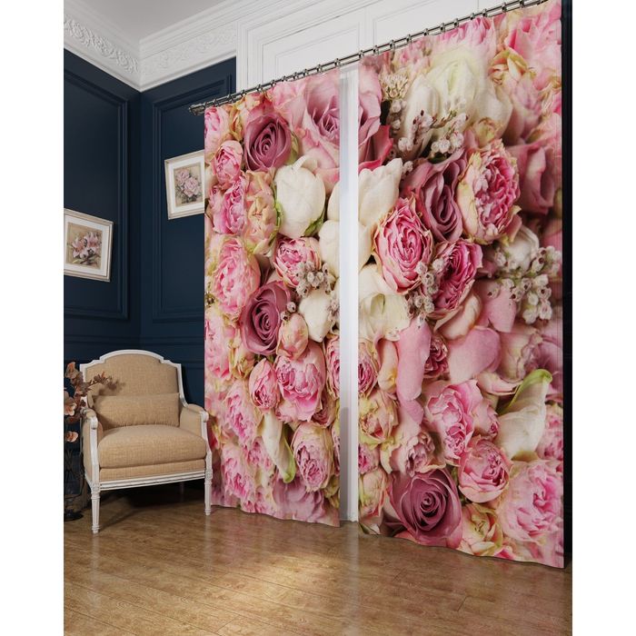 Комплект штор "Очарование", 145 х 260 см, 2 шт, габардин, п/э