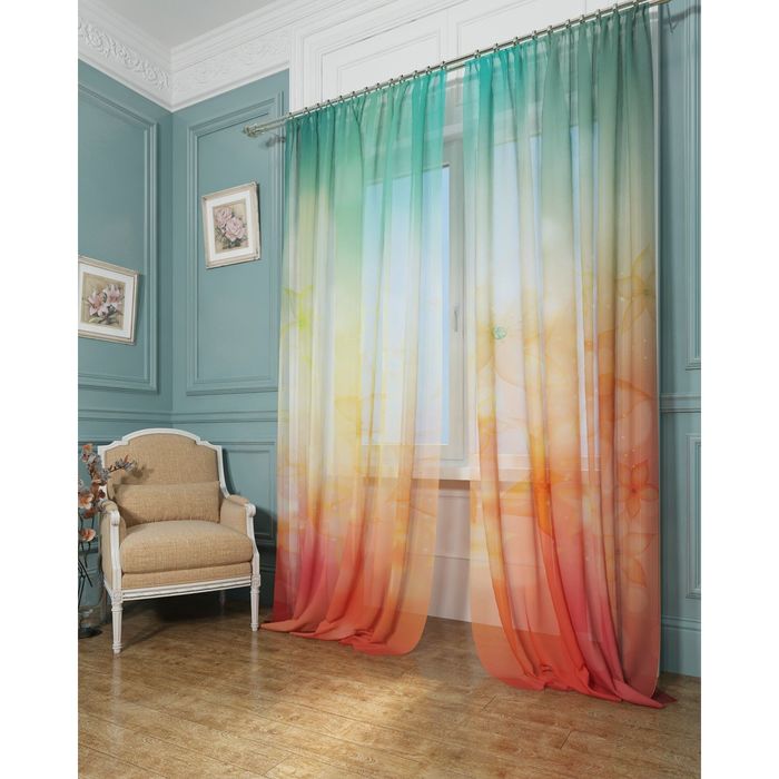 Тюль "Воздушные переливы", 145 х 260 см, 2 шт, п/э