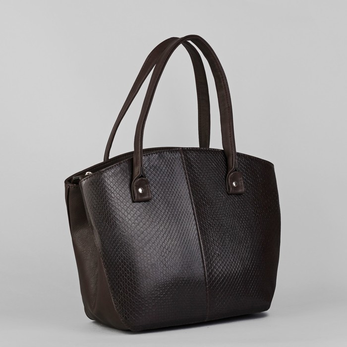 Сумка женская на молнии, 2 отдела, цвет коричневый