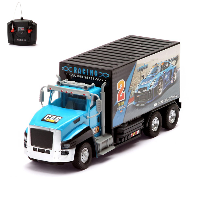 Грузовик радиоуправляемый "Гоночный фургон",световые эффекты, работает от батареек, цвета МИКС