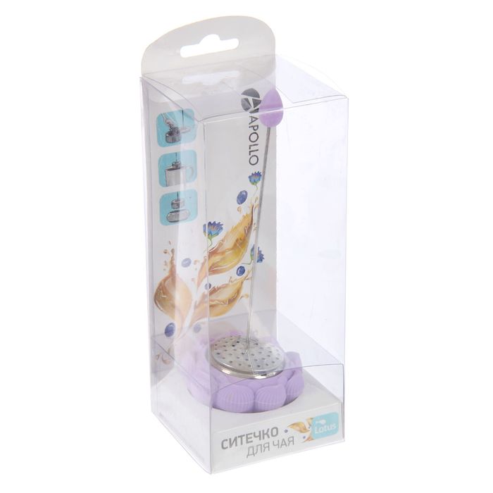 Ситечко для чая с подставкой "Lotus" МИКС:беж, сиреневый, голубой