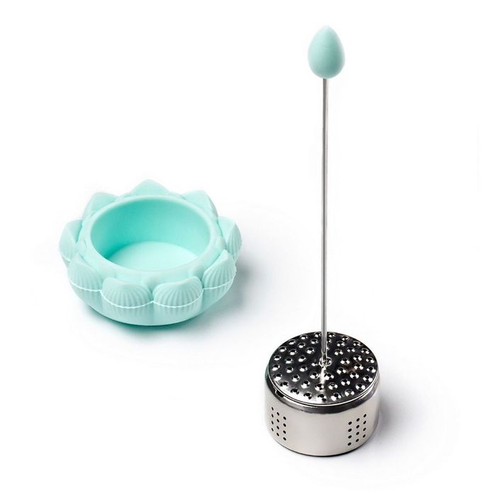 Ситечко для чая с подставкой "Lotus" МИКС:беж, сиреневый, голубой