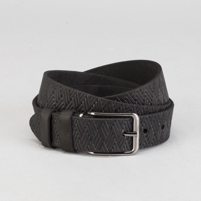 Ремень мужской, винт, пряжка под металл, ширина - 3,5см, цвет чёрный